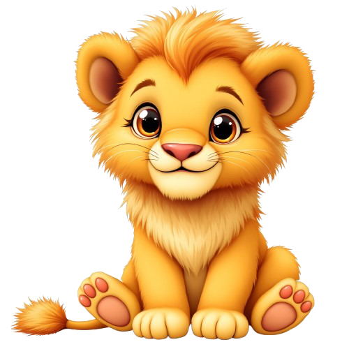 A little lion wearing a graduation cap.